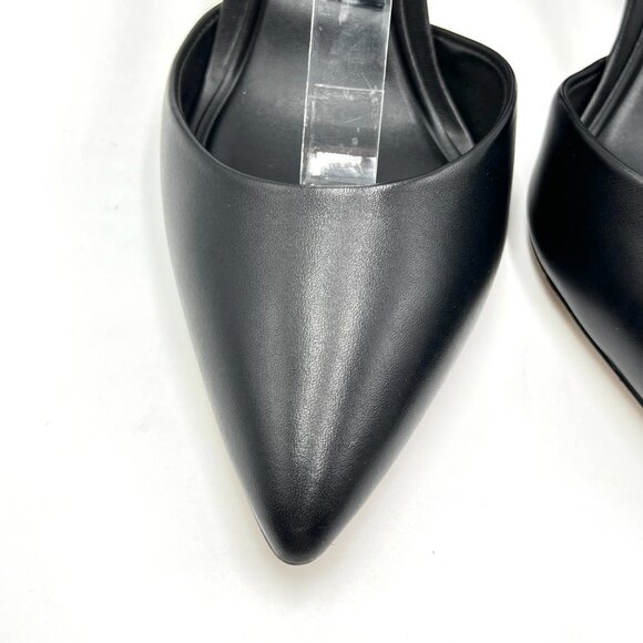 Aldo Womens Size 10 Black Leather D'Orsay Point Toe Block Heels Pumps Shoes - Picture 5 of 15